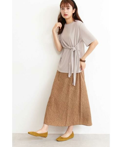 ＊＊N.Natural Beauty Basic / エヌ ナチュラルビューティーベーシック スカート | ツートーンドットAラインマキシスカート | 詳細4