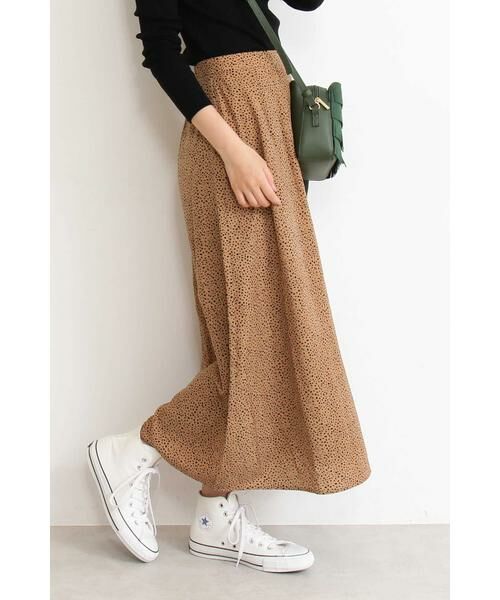 ＊＊N.Natural Beauty Basic / エヌ ナチュラルビューティーベーシック スカート | ツートーンドットAラインマキシスカート（ベージュ1）