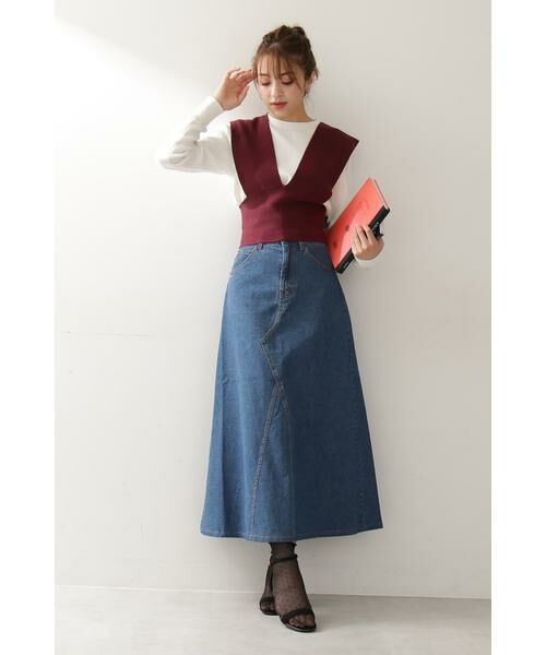 ＊＊N.Natural Beauty Basic / エヌ ナチュラルビューティーベーシック スカート | リメイクデニムフレアスカート | 詳細2
