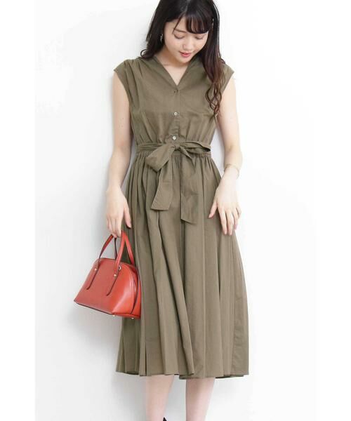 ＊＊N.Natural Beauty Basic / エヌ ナチュラルビューティーベーシック ワンピース | コットンローンミモレワンピース（モカベージュ）