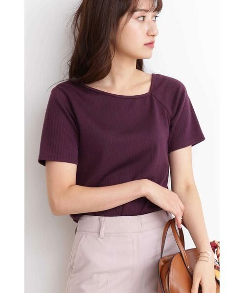 ＊＊N.Natural Beauty Basic / エヌ ナチュラルビューティーベーシック カットソー | ワンショルダーリブTシャツ（パープル）