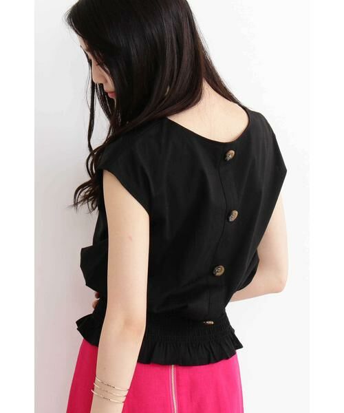 ＊＊N.Natural Beauty Basic / エヌ ナチュラルビューティーベーシック カットソー | シャーリングベルトノースリーブブラウス（ブラック）