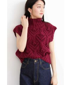 ハンドハイネックニットベスト