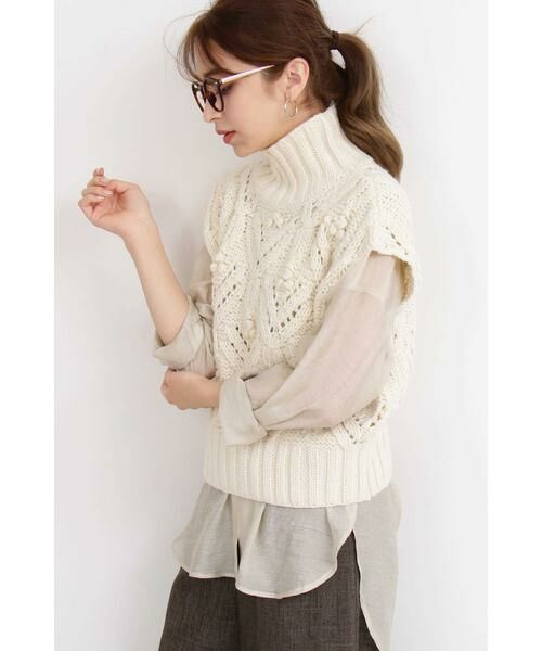 ＊＊N.Natural Beauty Basic / エヌ ナチュラルビューティーベーシック ニット・セーター | ハンドハイネックニットベスト（オフ）