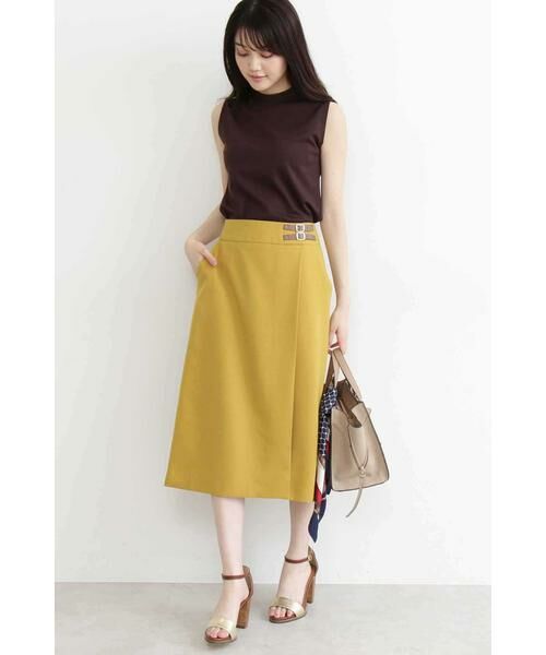 ＊＊N.Natural Beauty Basic / エヌ ナチュラルビューティーベーシック スカート | ベルトマークラップ風スカート | 詳細3