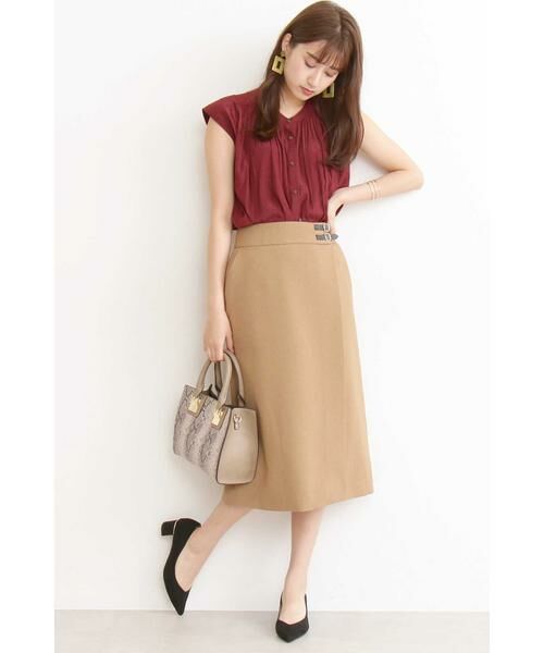 ＊＊N.Natural Beauty Basic / エヌ ナチュラルビューティーベーシック スカート | ベルトマークラップ風スカート | 詳細14