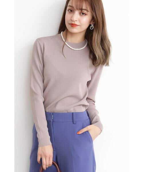 ＊＊N.Natural Beauty Basic / エヌ ナチュラルビューティーベーシック ニット・セーター | 総針クルーネックニット（グレージュ）