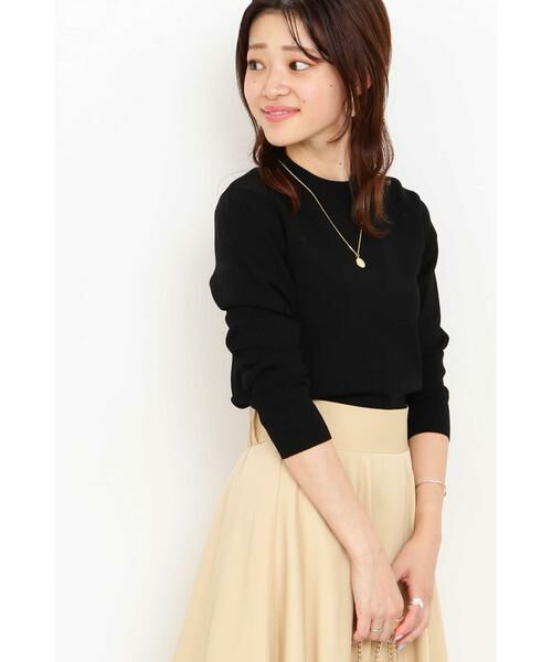 ＊＊N.Natural Beauty Basic / エヌ ナチュラルビューティーベーシック ニット・セーター | 総針クルーネックニット（ブラック）