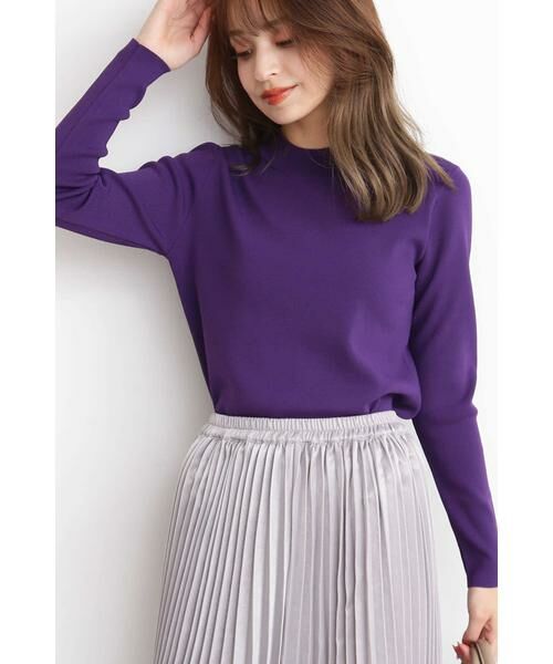 ＊＊N.Natural Beauty Basic / エヌ ナチュラルビューティーベーシック ニット・セーター | 総針クルーネックニット（パープル）