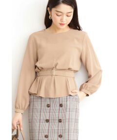 ウエストタックペプラムブラウス