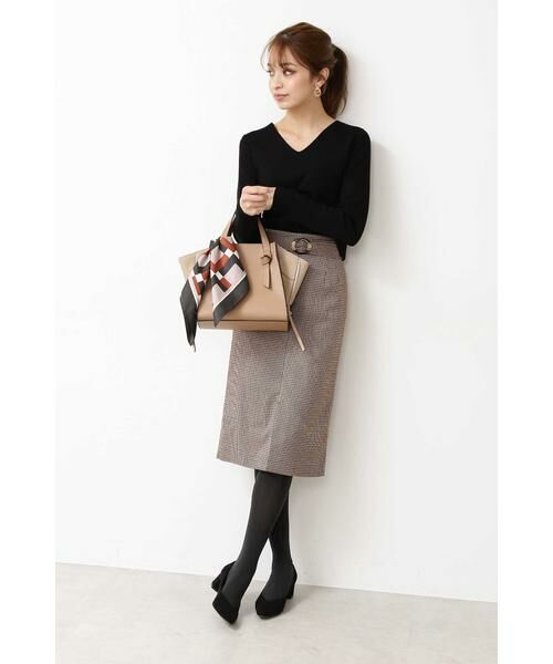 ＊＊N.Natural Beauty Basic / エヌ ナチュラルビューティーベーシック スカート | ベッコウバックルチェックタイトスカート | 詳細2