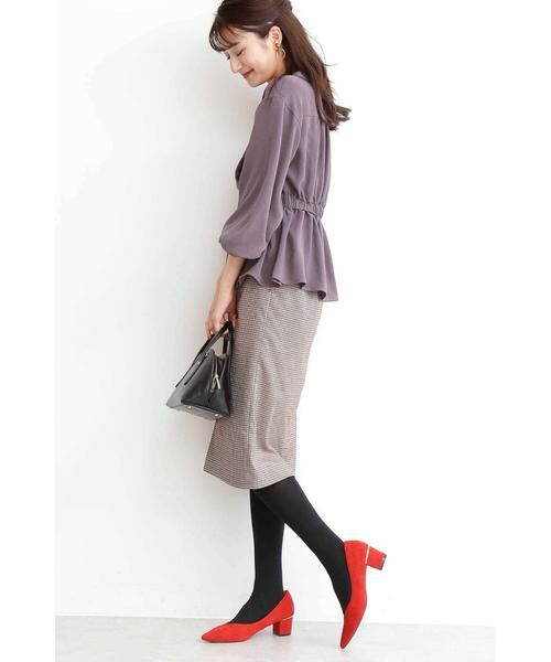 ＊＊N.Natural Beauty Basic / エヌ ナチュラルビューティーベーシック スカート | ベッコウバックルチェックタイトスカート | 詳細4