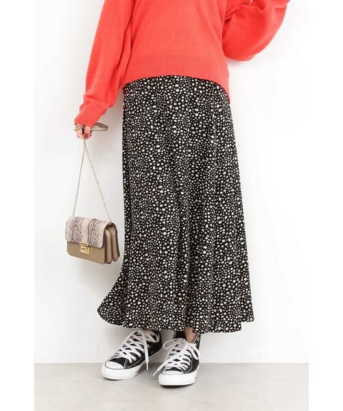 ＊＊N.Natural Beauty Basic / エヌ ナチュラルビューティーベーシック スカート | アニマルプリントスカート（ブラック1）