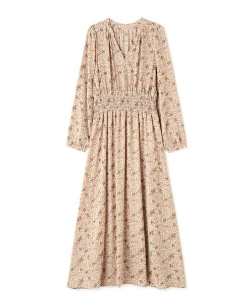 ＊＊N.Natural Beauty Basic / エヌ ナチュラルビューティーベーシック ワンピース | スタンドカラーシャーリングフラワーマキシワンピース | 詳細1