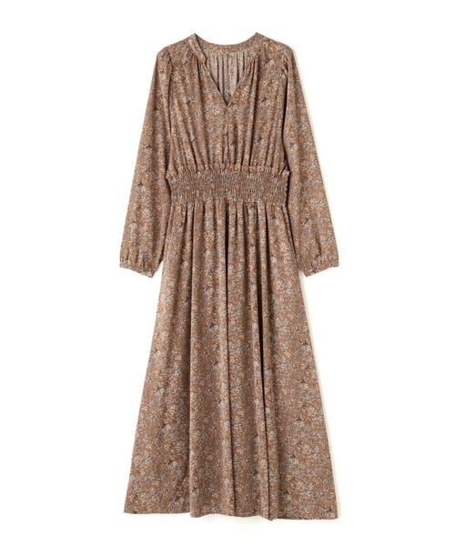 ＊＊N.Natural Beauty Basic / エヌ ナチュラルビューティーベーシック ワンピース | スタンドカラーシャーリングフラワーマキシワンピース | 詳細5