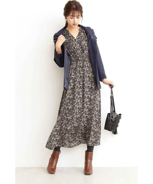 ＊＊N.Natural Beauty Basic / エヌ ナチュラルビューティーベーシック ワンピース | スタンドカラーシャーリングフラワーマキシワンピース | 詳細13