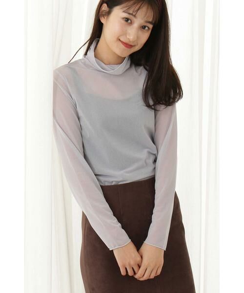 ＊＊N.Natural Beauty Basic / エヌ ナチュラルビューティーベーシック カットソー | シアーインナータートルカットソー（ブルー）