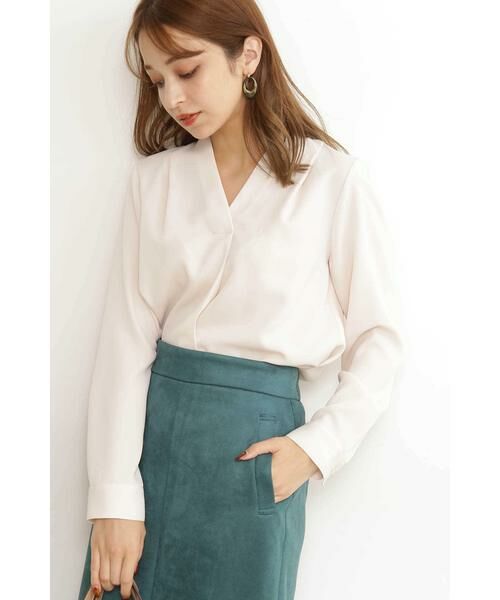 ＊＊N.Natural Beauty Basic / エヌ ナチュラルビューティーベーシック シャツ・ブラウス | ガルーダドビーシャツ Vネック（オフ）