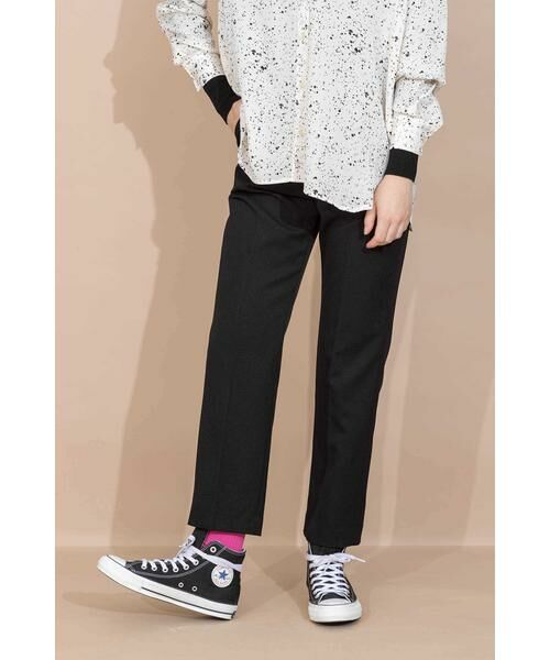 ＊＊N.Natural Beauty Basic / エヌ ナチュラルビューティーベーシック パンツ | ハイウエストセミテーパードパンツ（ブラック）