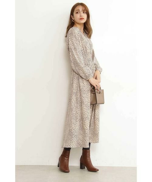 ＊＊N.Natural Beauty Basic / エヌ ナチュラルビューティーベーシック ワンピース | スタンドカラーシャーリングマキシワンピース | 詳細3