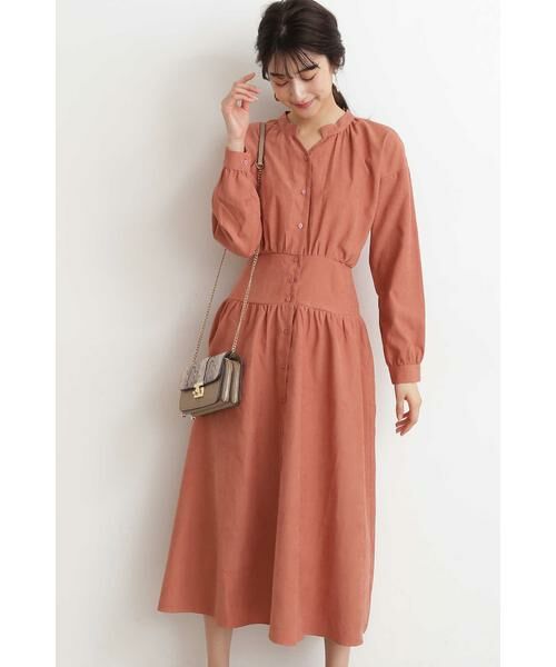 ＊＊N.Natural Beauty Basic / エヌ ナチュラルビューティーベーシック ワンピース | バックレースアップマキシワンピース（ピンク）