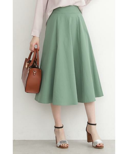 ＊＊N.Natural Beauty Basic / エヌ ナチュラルビューティーベーシック スカート | テックツイルフレアスカート（グリーン）