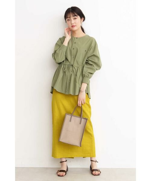 ＊＊N.Natural Beauty Basic / エヌ ナチュラルビューティーベーシック シャツ・ブラウス | ウエストシャーリングノーカラーシャツ | 詳細2