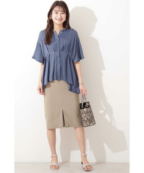 ＊＊N.Natural Beauty Basic / エヌ ナチュラルビューティーベーシック シャツ・ブラウス | ヴィンテージライクサテンタックフレアブラウス | 詳細2