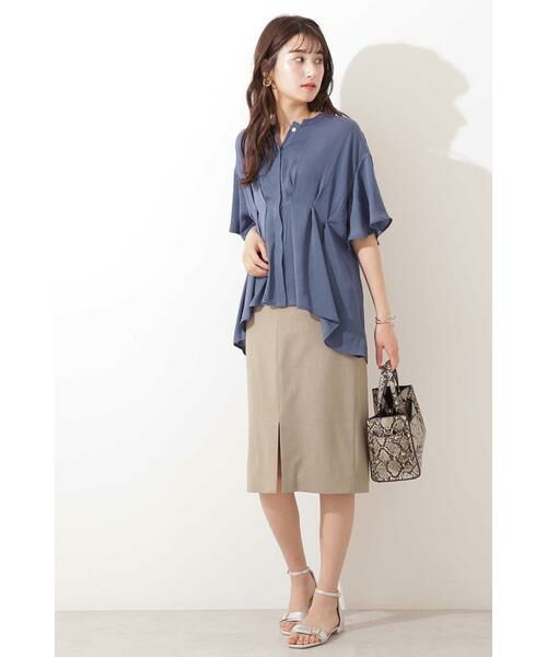 ＊＊N.Natural Beauty Basic / エヌ ナチュラルビューティーベーシック シャツ・ブラウス | ヴィンテージライクサテンタックフレアブラウス | 詳細3