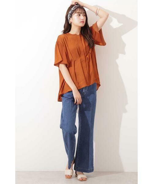 ＊＊N.Natural Beauty Basic / エヌ ナチュラルビューティーベーシック シャツ・ブラウス | ヴィンテージライクサテンタックフレアブラウス | 詳細15