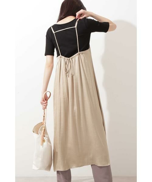 ＊＊N.Natural Beauty Basic / エヌ ナチュラルビューティーベーシック ワンピース | サテンキャミソールワンピース（ベージュ）