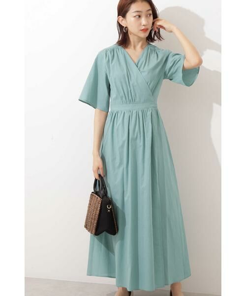 ＊＊N.Natural Beauty Basic / エヌ ナチュラルビューティーベーシック ワンピース | 2Wayカシュクールワンピース（ライトグリーン）