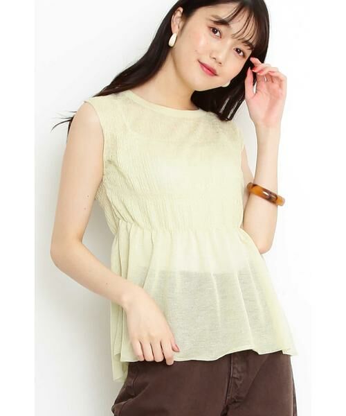 ＊＊N.Natural Beauty Basic / エヌ ナチュラルビューティーベーシック ニット・セーター | シャーリングチュニックニット（イエロー）