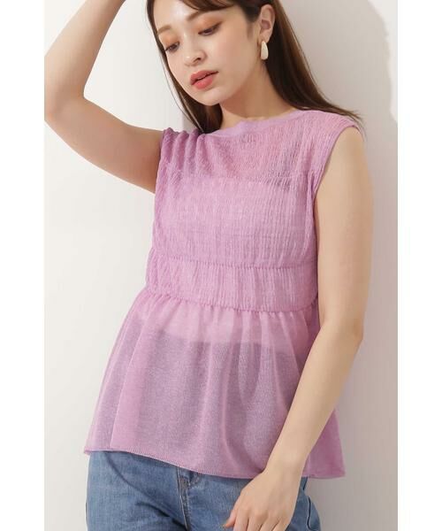 ＊＊N.Natural Beauty Basic / エヌ ナチュラルビューティーベーシック ニット・セーター | シャーリングチュニックニット（ライラック）