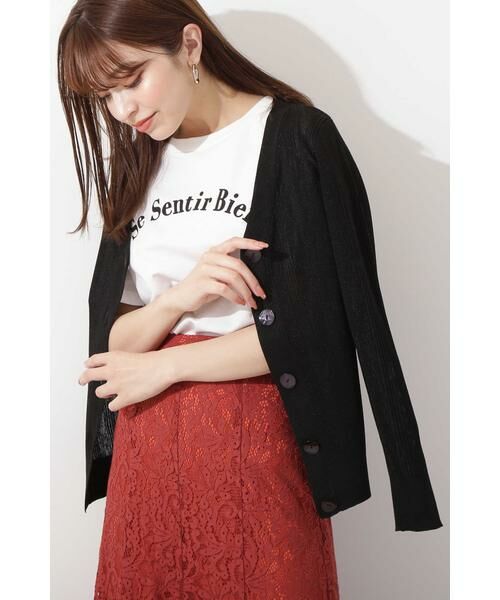 ＊＊N.Natural Beauty Basic / エヌ ナチュラルビューティーベーシック カーディガン・ボレロ | リブニットカーディガン（ブラック）