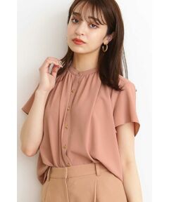 ゴールドボタンとろみブラウス