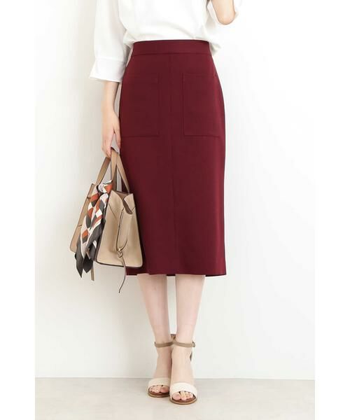 ＊＊N.Natural Beauty Basic / エヌ ナチュラルビューティーベーシック スカート | ポケットタイトスカート（ボルドー）