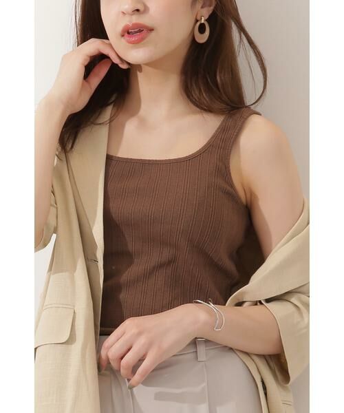 ＊＊N.Natural Beauty Basic / エヌ ナチュラルビューティーベーシック カットソー | リブインナー（ブラウン）