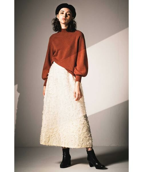 ＊＊N.Natural Beauty Basic / エヌ ナチュラルビューティーベーシック スカート | フェザーナロースカート（アイボリー）