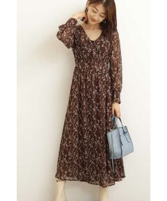 シフォンフラワードビーワンピース