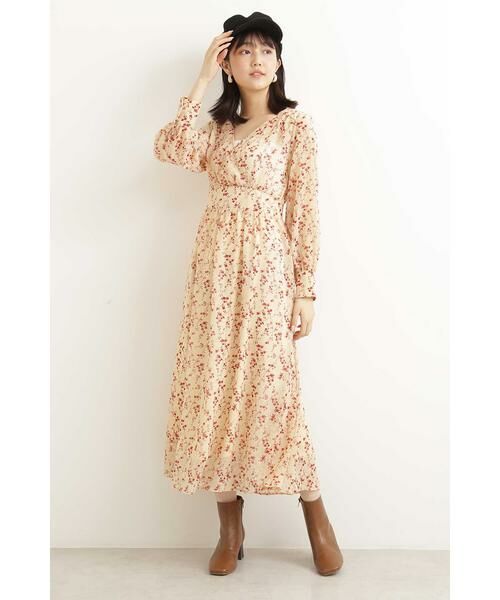 ＊＊N.Natural Beauty Basic / エヌ ナチュラルビューティーベーシック ワンピース | シフォンフラワードビーワンピース | 詳細2