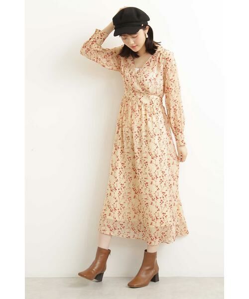 ＊＊N.Natural Beauty Basic / エヌ ナチュラルビューティーベーシック ワンピース | シフォンフラワードビーワンピース | 詳細3