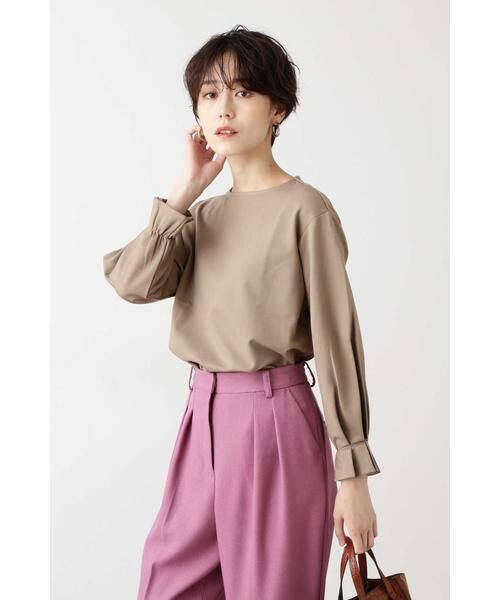 ＊＊N.Natural Beauty Basic / エヌ ナチュラルビューティーベーシック カットソー | タックスリーブカットソー（ベージュ）