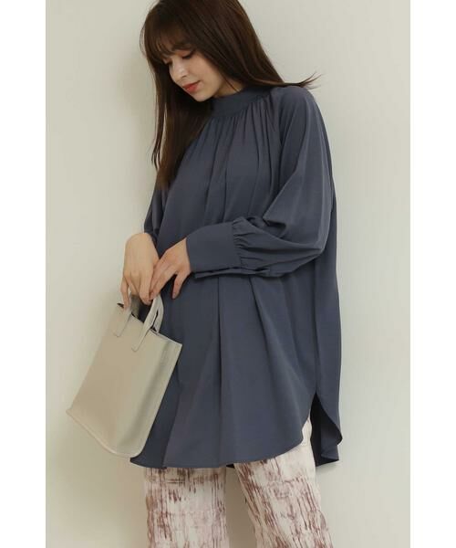 ＊＊N.Natural Beauty Basic / エヌ ナチュラルビューティーベーシック シャツ・ブラウス | ハイネックブラウス（ブルー）