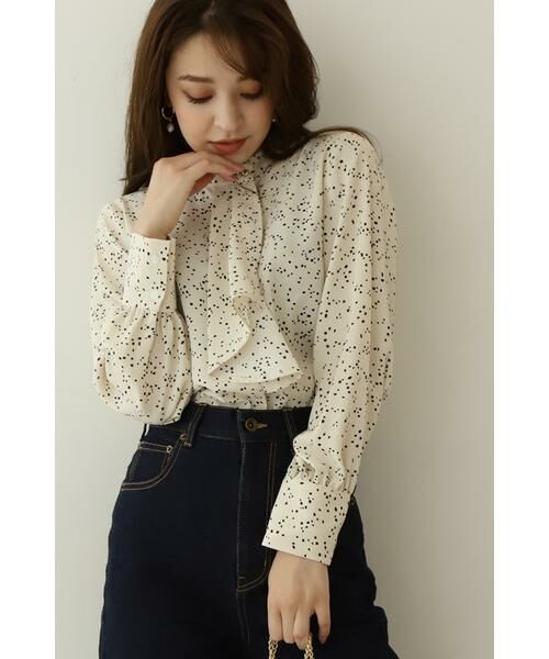 **N.Natural Beauty Basic / エヌ ナチュラルビューティーベーシック シャツ・ブラウス | ボウタイ風ロングスリーブブラウス(エクリュドット1)