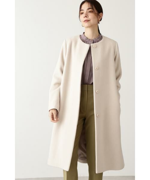 ＊＊N.Natural Beauty Basic / エヌ ナチュラルビューティーベーシック アウター | アンゴラビーバークルーネックコート（オフ1）