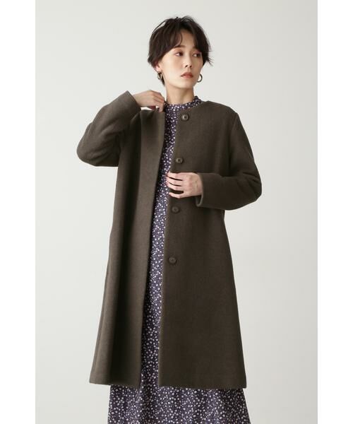 ＊＊N.Natural Beauty Basic / エヌ ナチュラルビューティーベーシック アウター | アンゴラビーバークルーネックコート（ダークブラウン1）