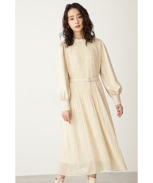 ＊＊N.Natural Beauty Basic / エヌ ナチュラルビューティーベーシック ワンピース | 小花柄プリーツワンピース（オフベース1）