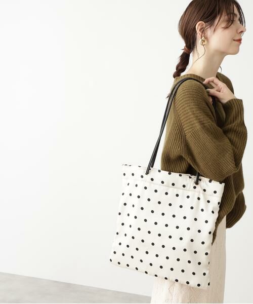 **N.Natural Beauty Basic / エヌ ナチュラルビューティーベーシック トートバッグ | 水玉トートバッグ(オフ×ドット1)