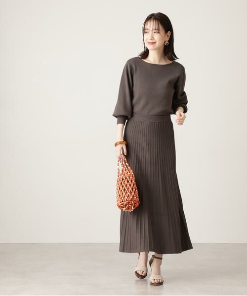 **N.Natural Beauty Basic / エヌ ナチュラルビューティーベーシック ワンピース | ボートネックニットセットアップ | 詳細7